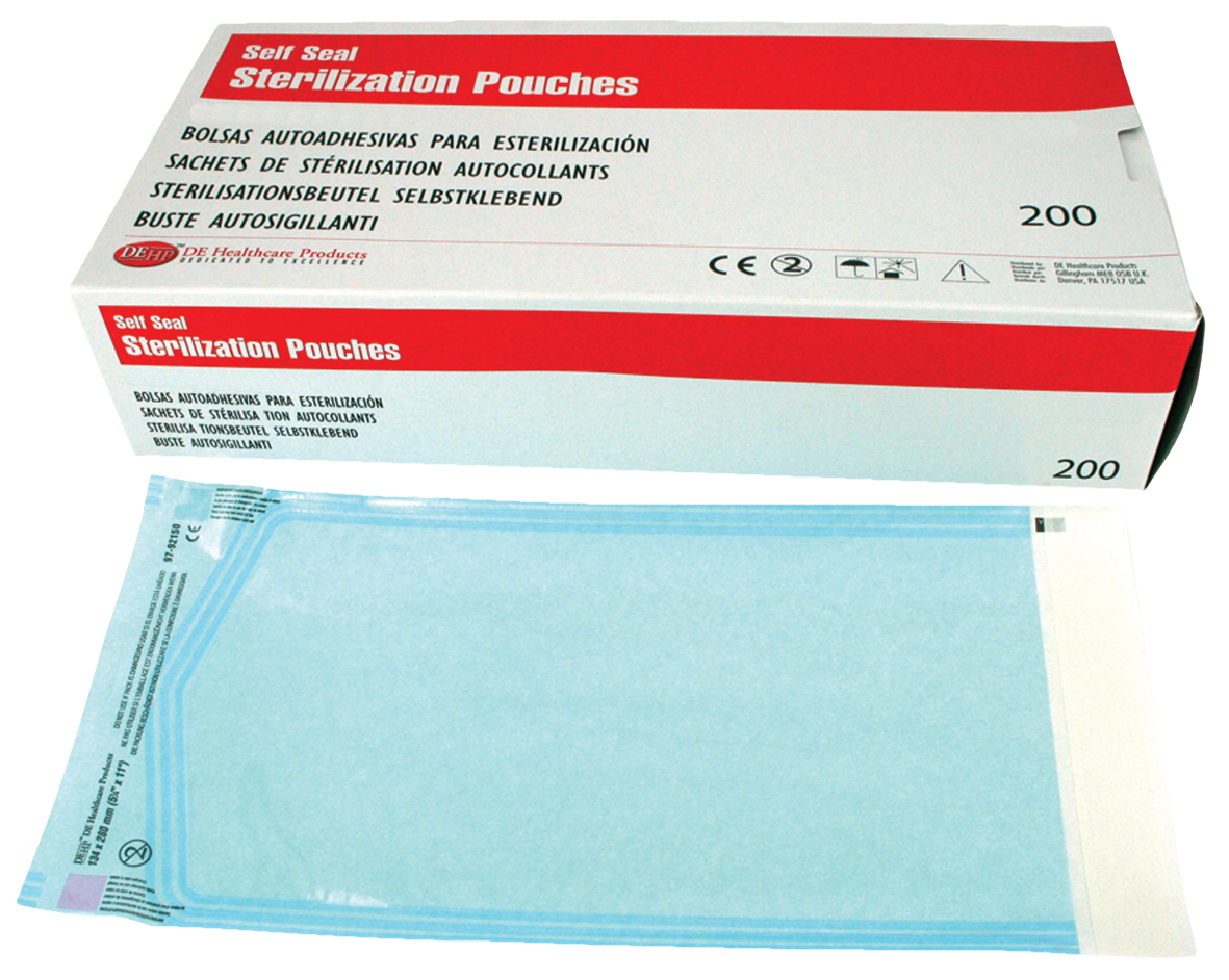 DEHP Sterilisation Selfseal Pouch 134x280mm 200pk