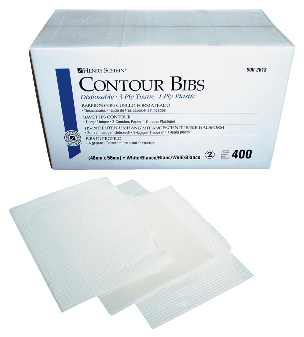 HS Contour Bib 3Ply with plastic backing 46x56cm 400pk