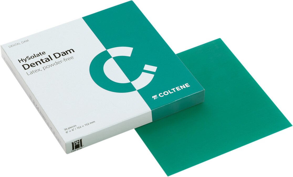 HySolate Latex Dental Dam, Green (152x152mm) - Extra heavy, 36 vellen