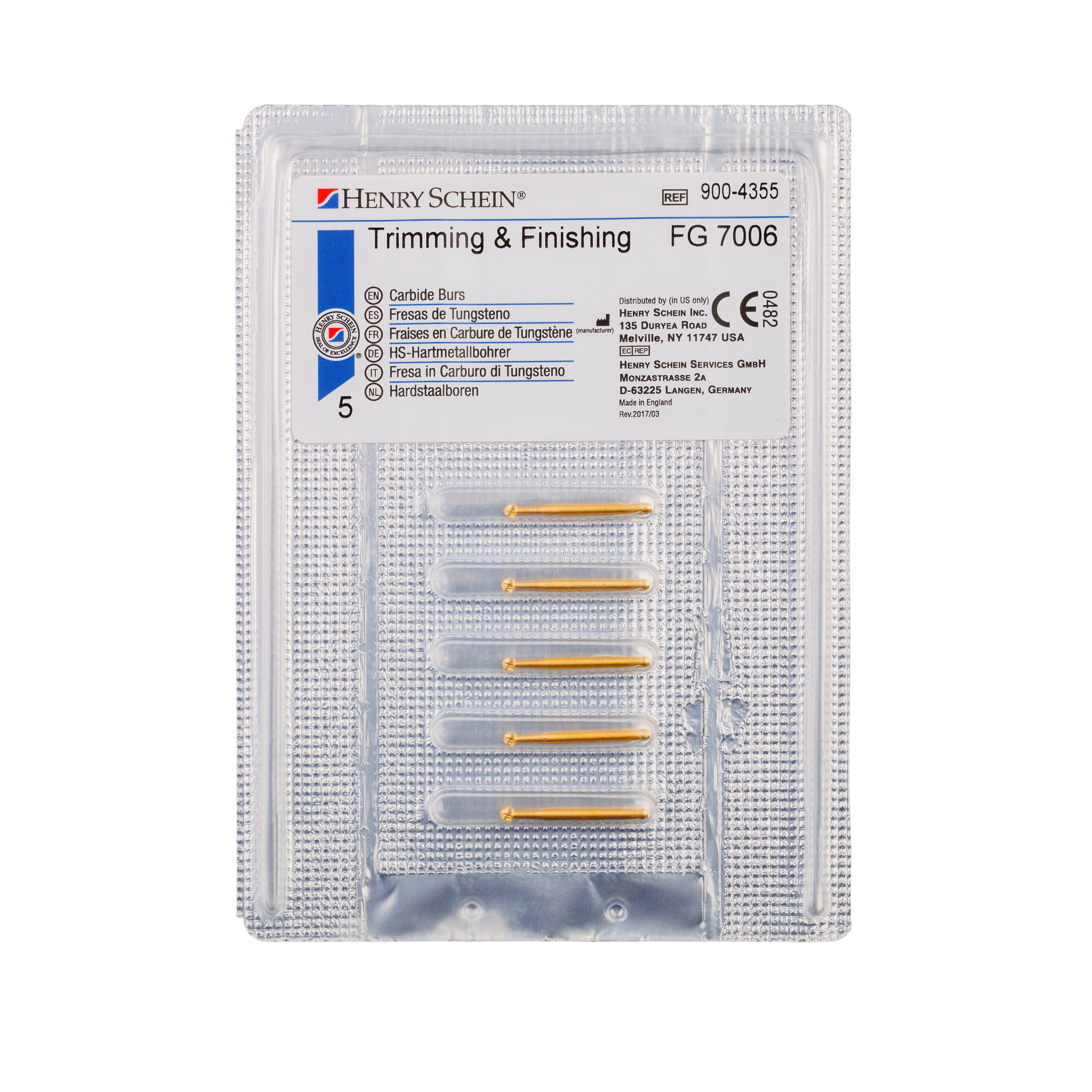 HS Bur TC FG Trim & Finish Round 7006 5pk