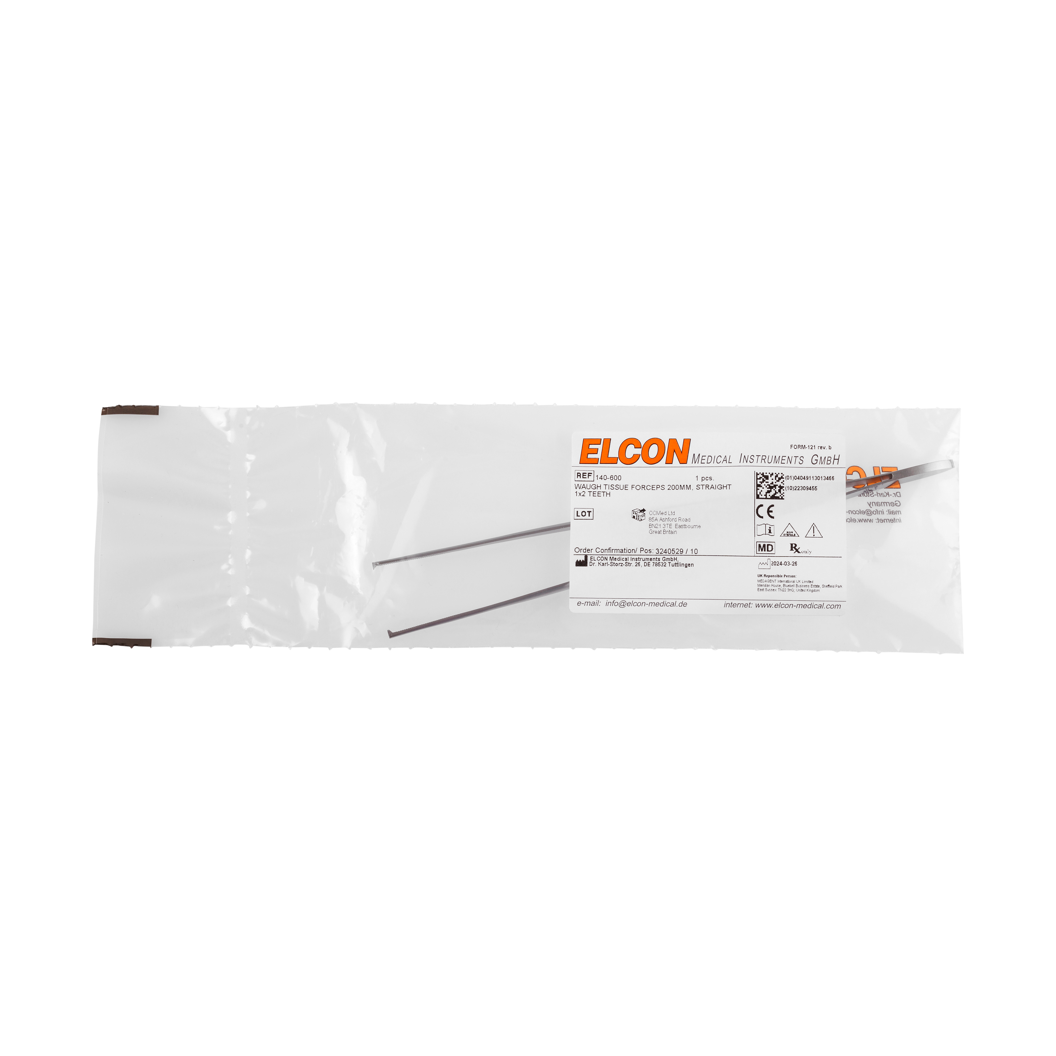 Waugh Tissue Forceps Stainless Steel