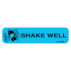 Communication Label Paper Shake Well Blue 1-9/16x3/8" 1000/Bx