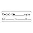 Anesthesia Label DTI Decadron mg/ml White 1-1/2x1/2" 600/Rl