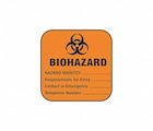 Labels Biohazard 4"x4" 100/Pk