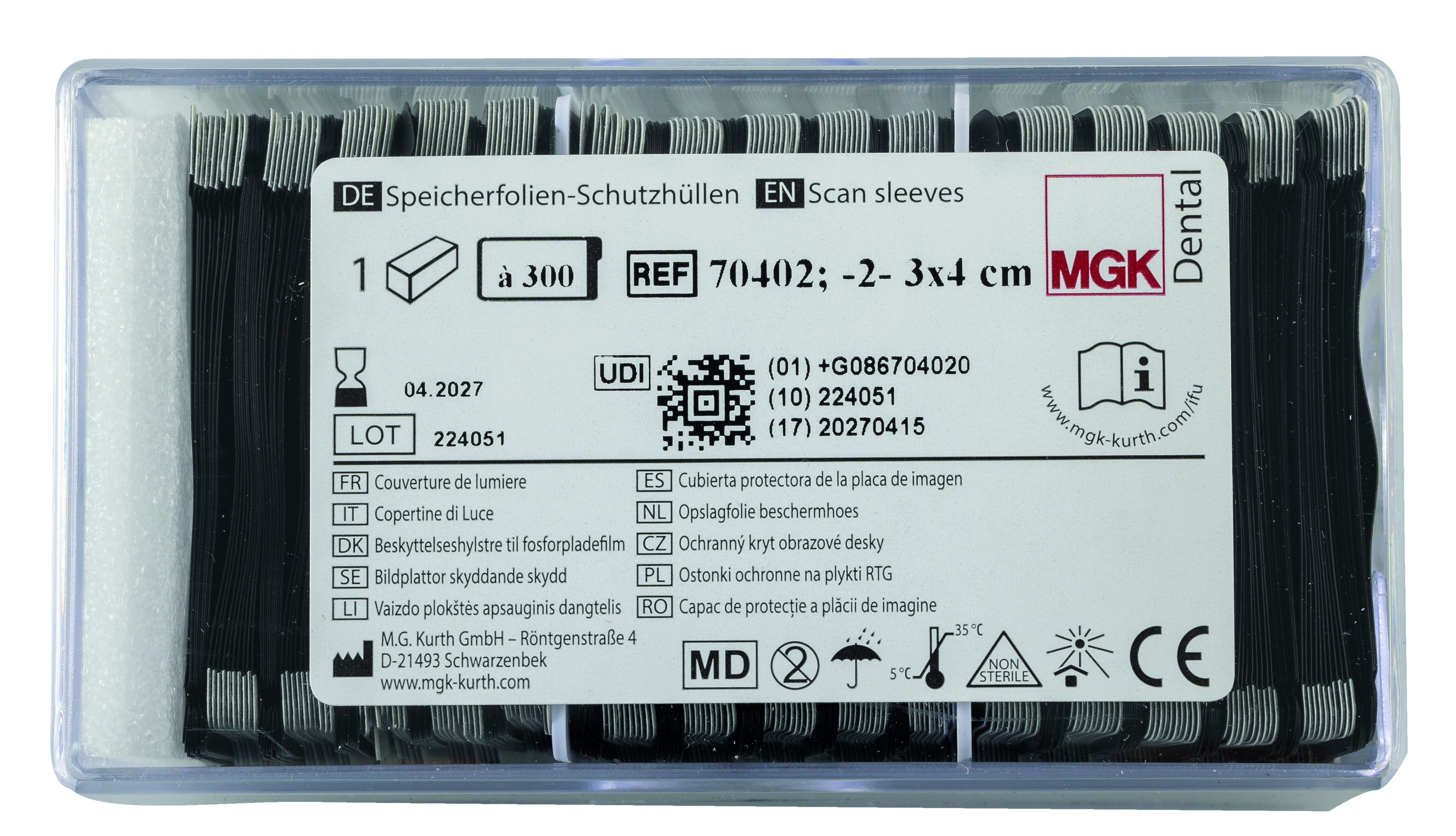 Scan Sleeves Size 2 3.0 X 4.0 cm 300/pk