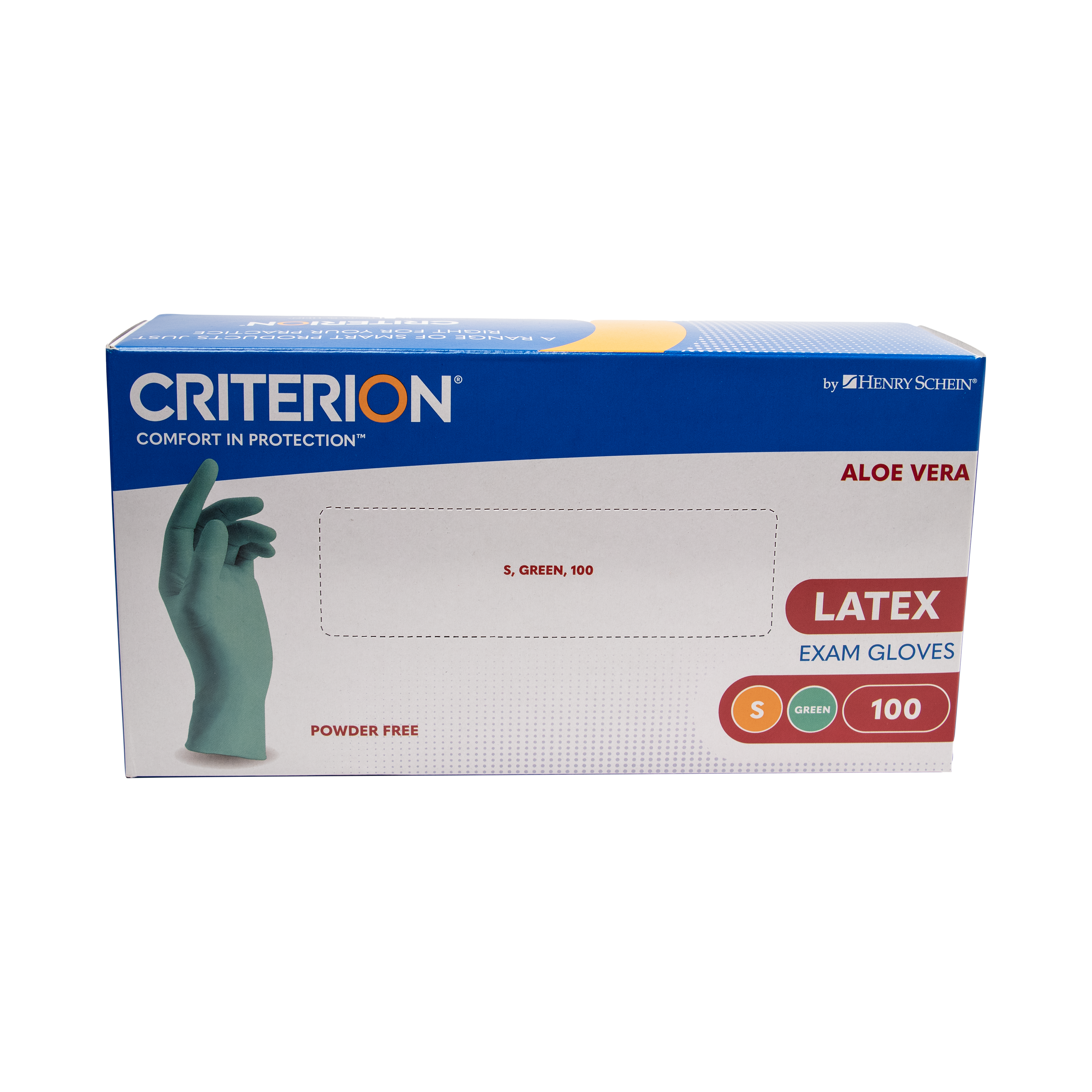 Criterion Gloves Latex Powder-Free Aloe Vera Green Small 100pk