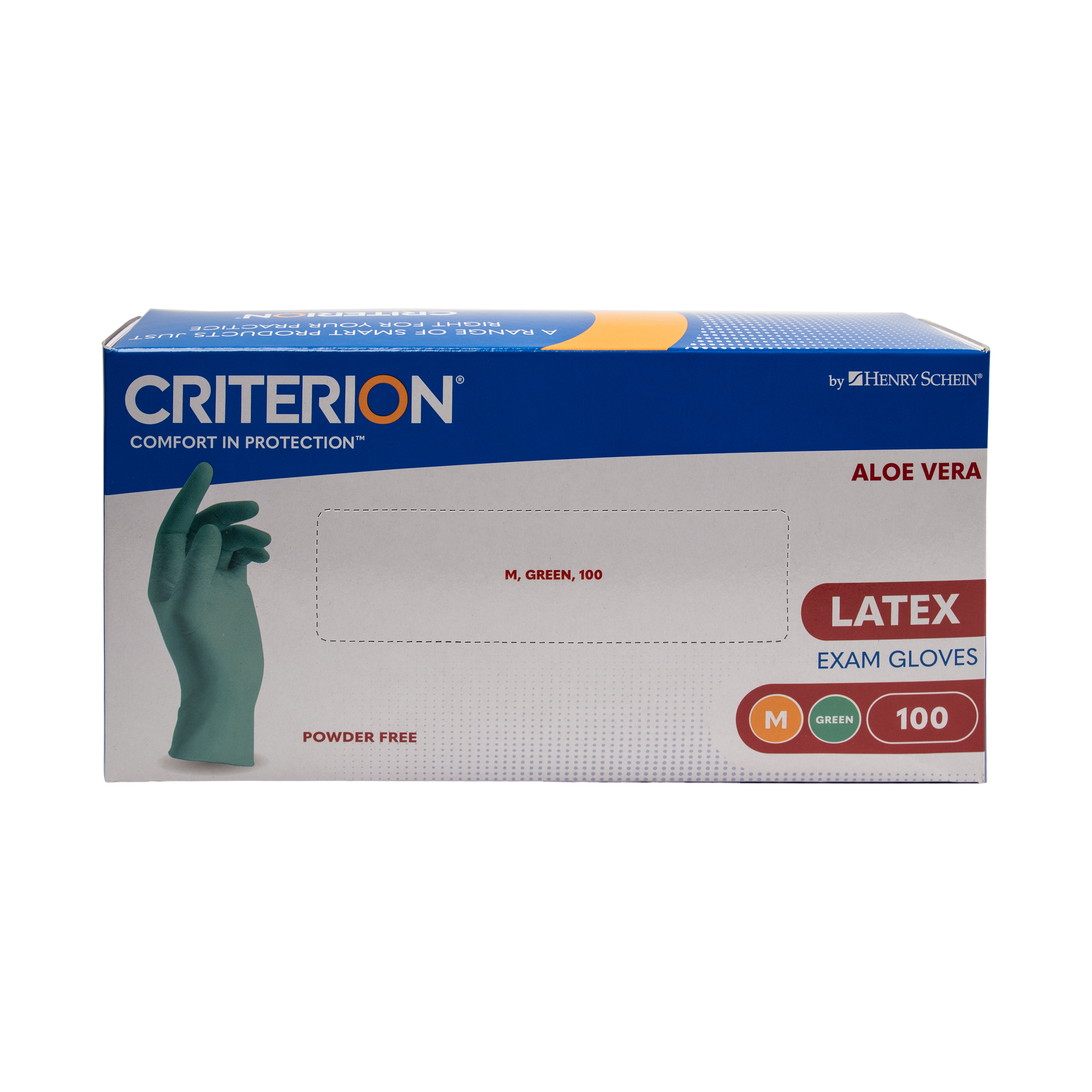Criterion Gloves Latex Powder-Free Aloe Vera Green Medium 100pk