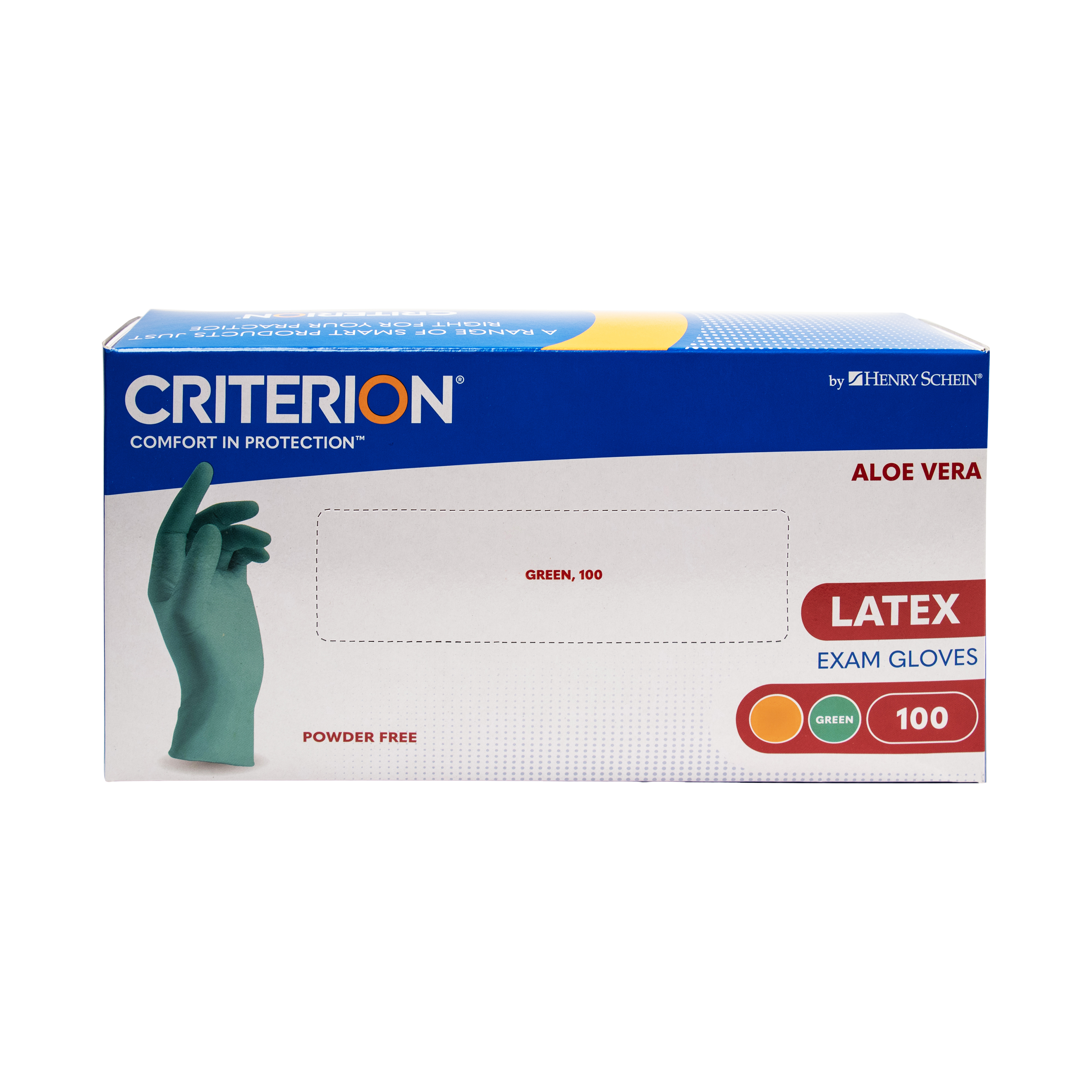 Criterion Gloves Latex Powder-Free Aloe Vera Green X-Large 100pk