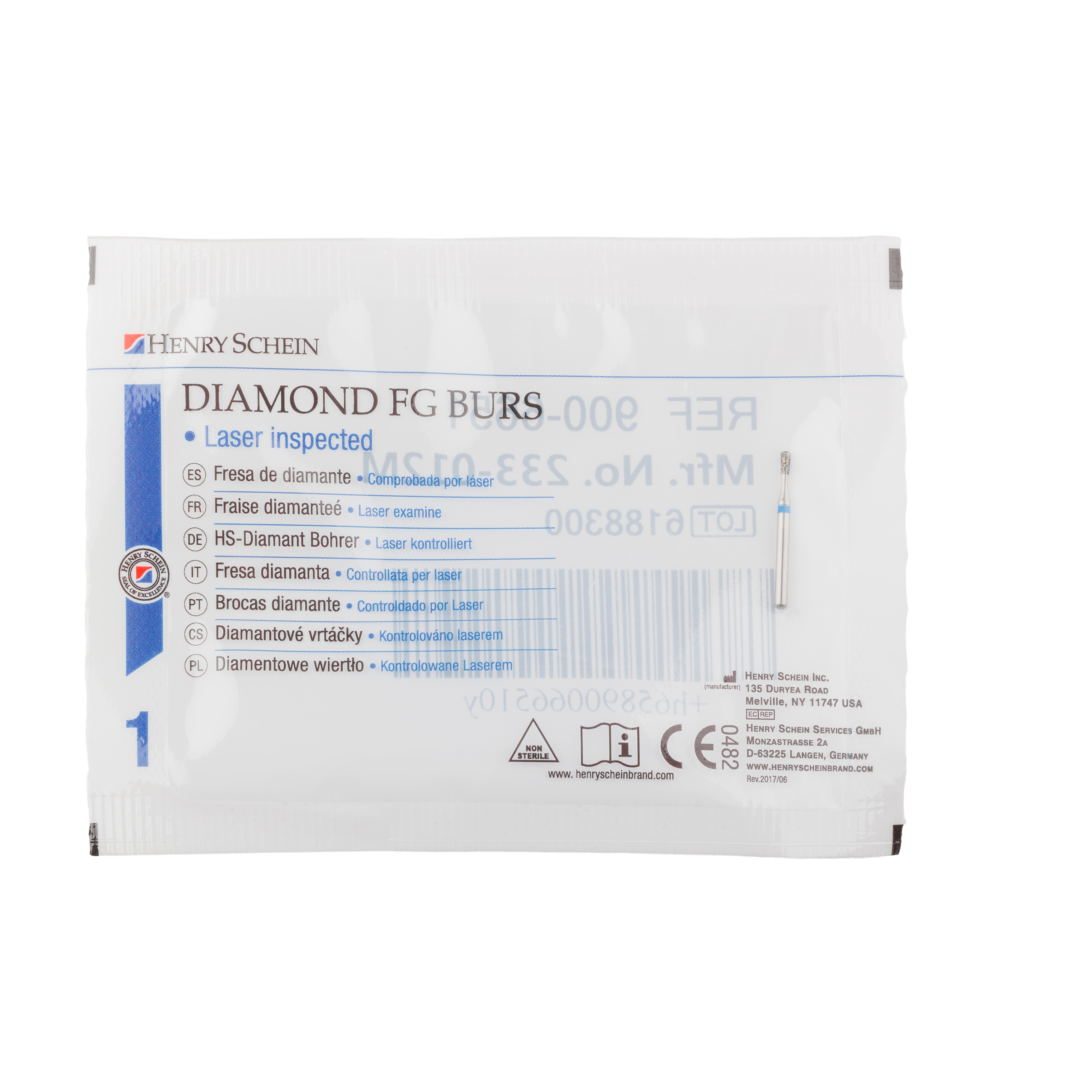 HS Bur Diamond FG 830-012 M Pear
