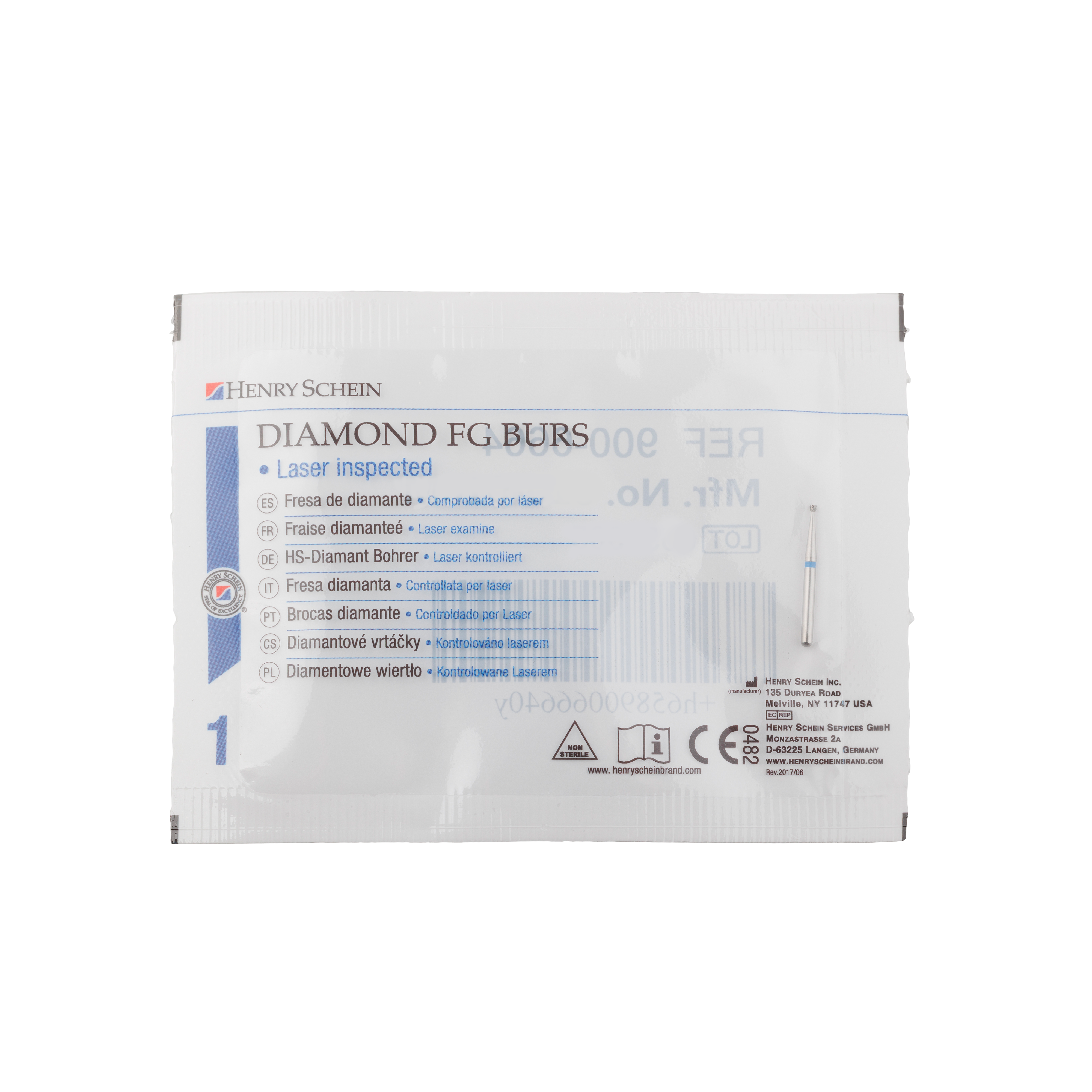 HS Bur Diamond FG 805-010 M Inverted Cone