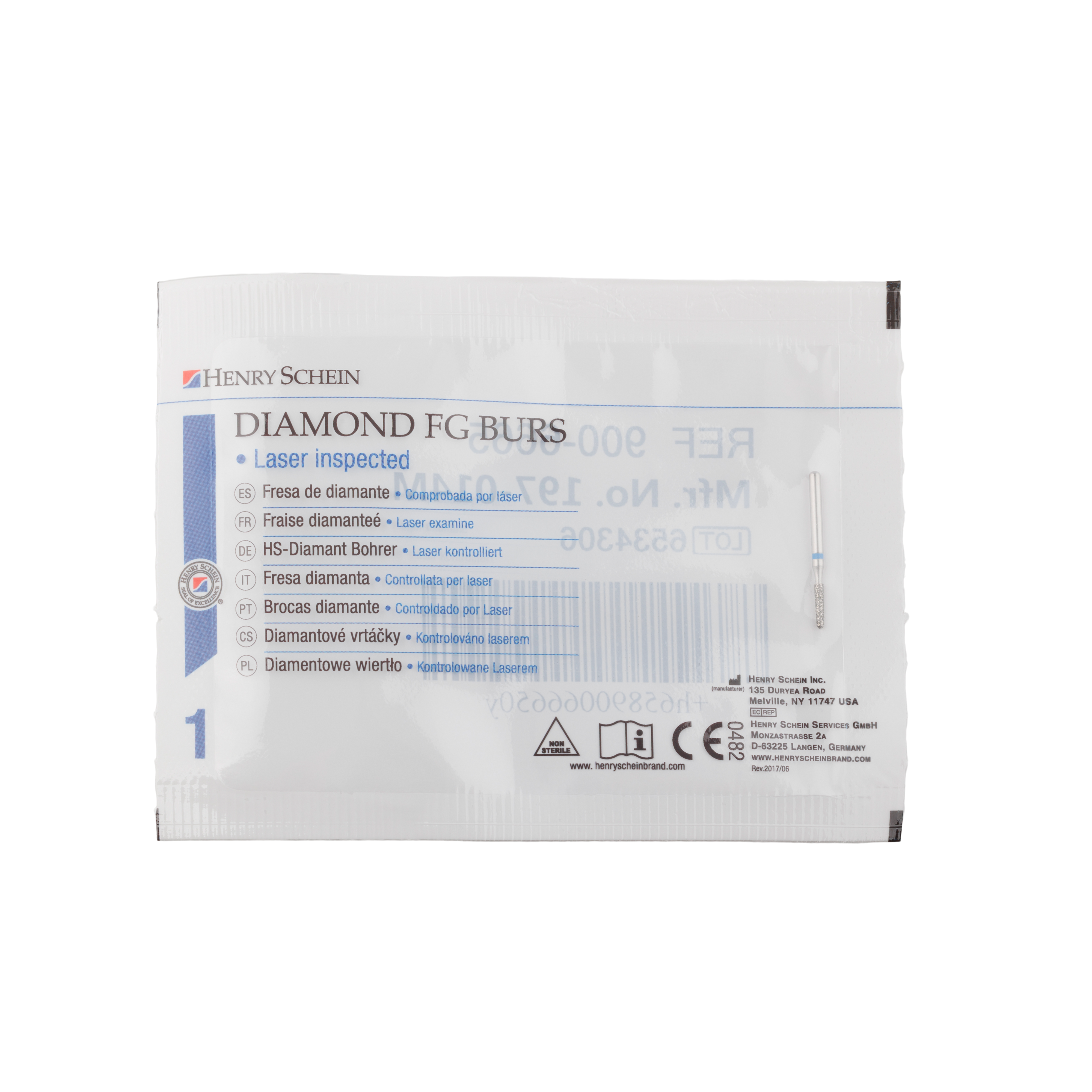 HS Bur Diamond FG 855-014 M Round End Taper