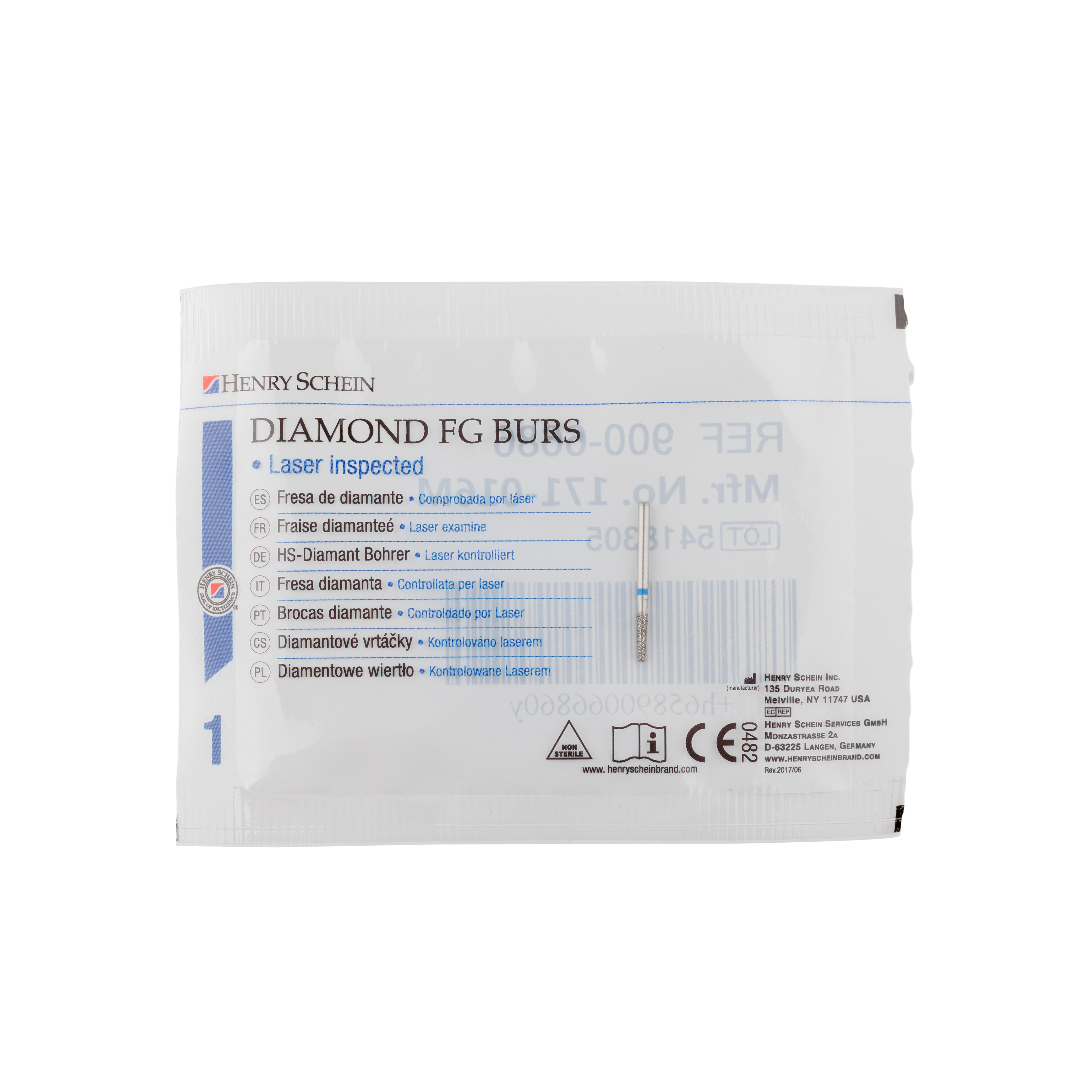 HS Bur Diamond FG 846W-016 M Flat End Taper