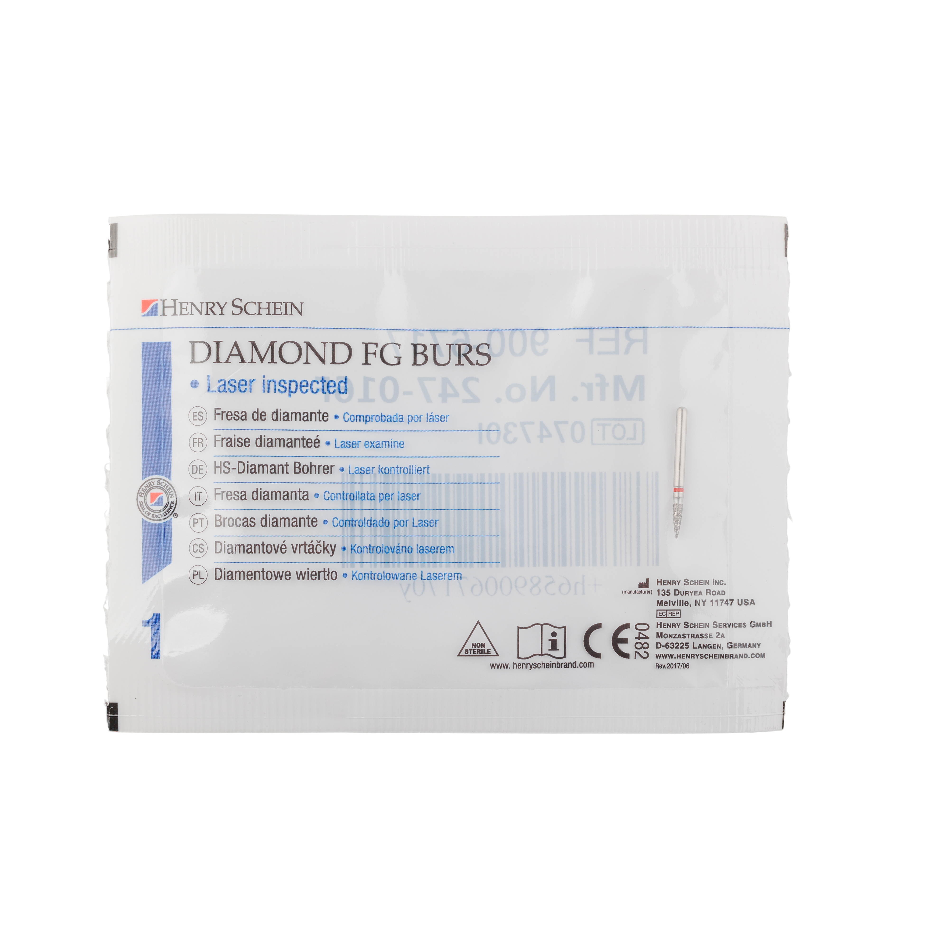 HS Bur Diamond FG 860-016 F Flame