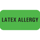 Label "Latex Allergy" .75x1.5" Green 1000/Rl 1000/Rl
