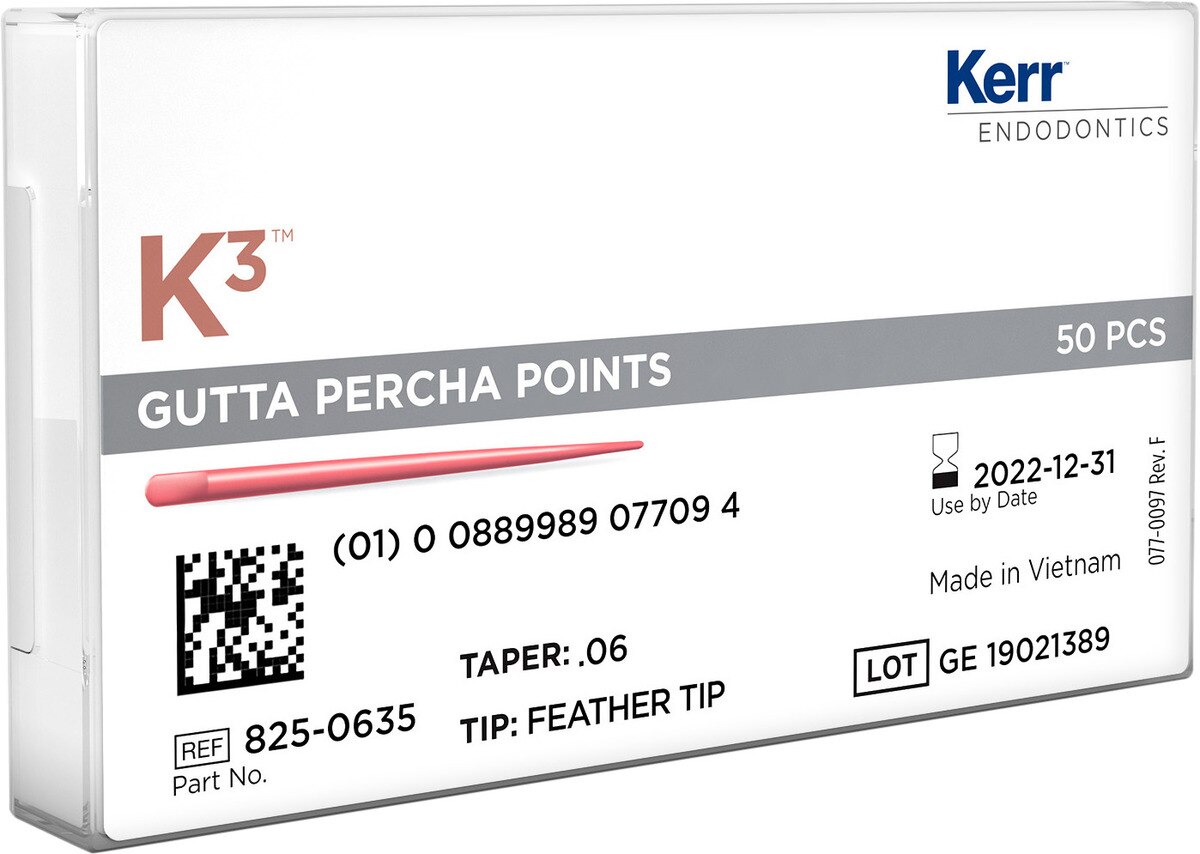 K3 Gutta Percha - Taper .06 feathered tip