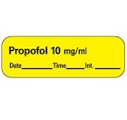 Anesthesia Label DTI Propofol 10mg/mL Yellow 1-1/2x1/2" 600/Rl