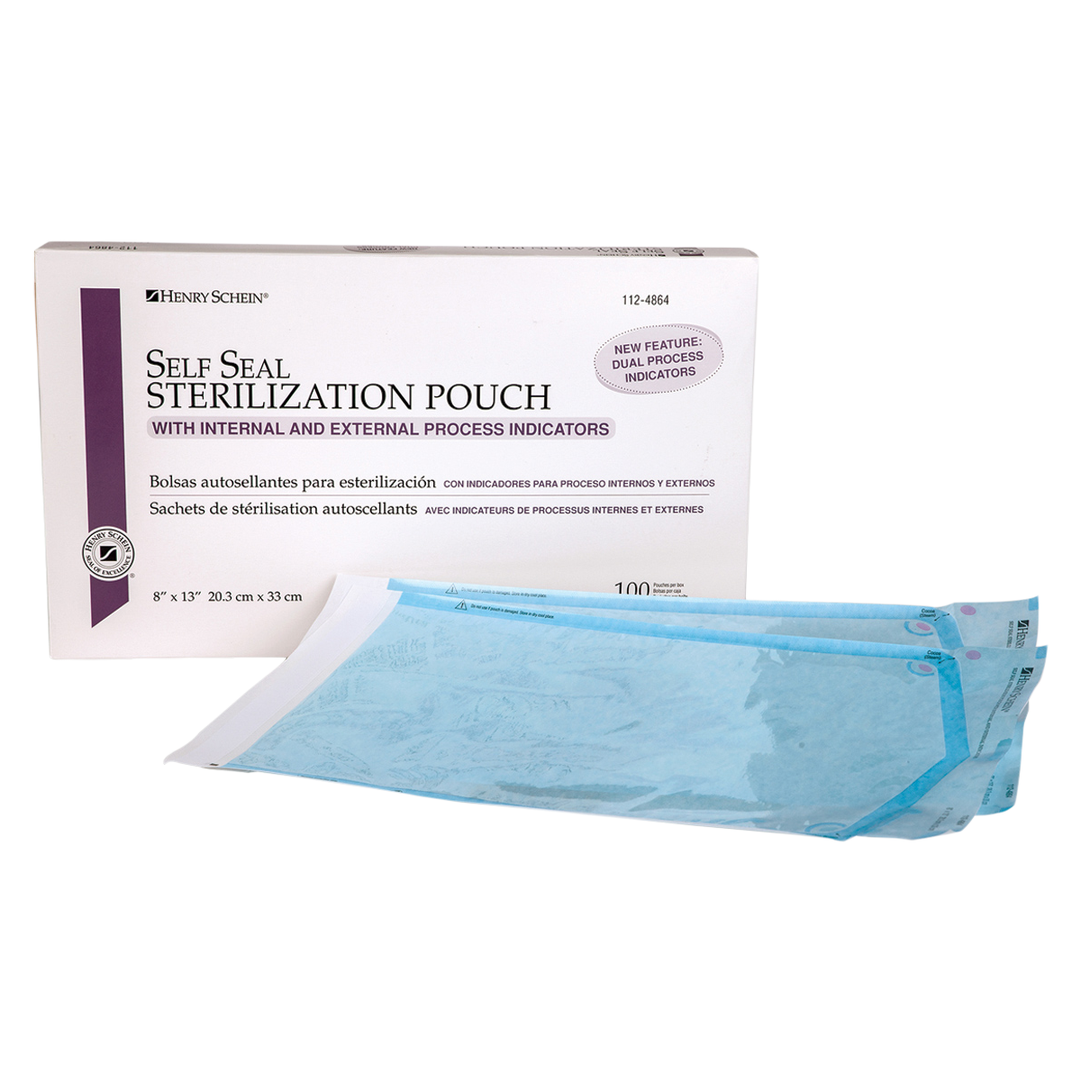 Class 4 Pouch Self Seal 8 in x 13 in 100/Bx