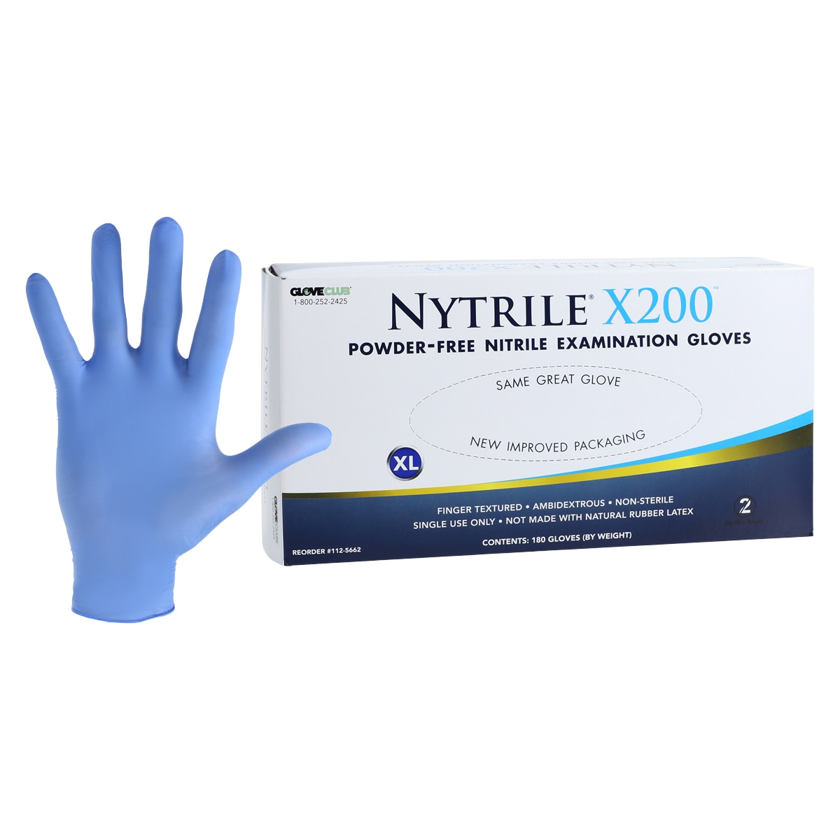 Nytrile X200 Exam Gloves X-Large Blue Non-Sterile