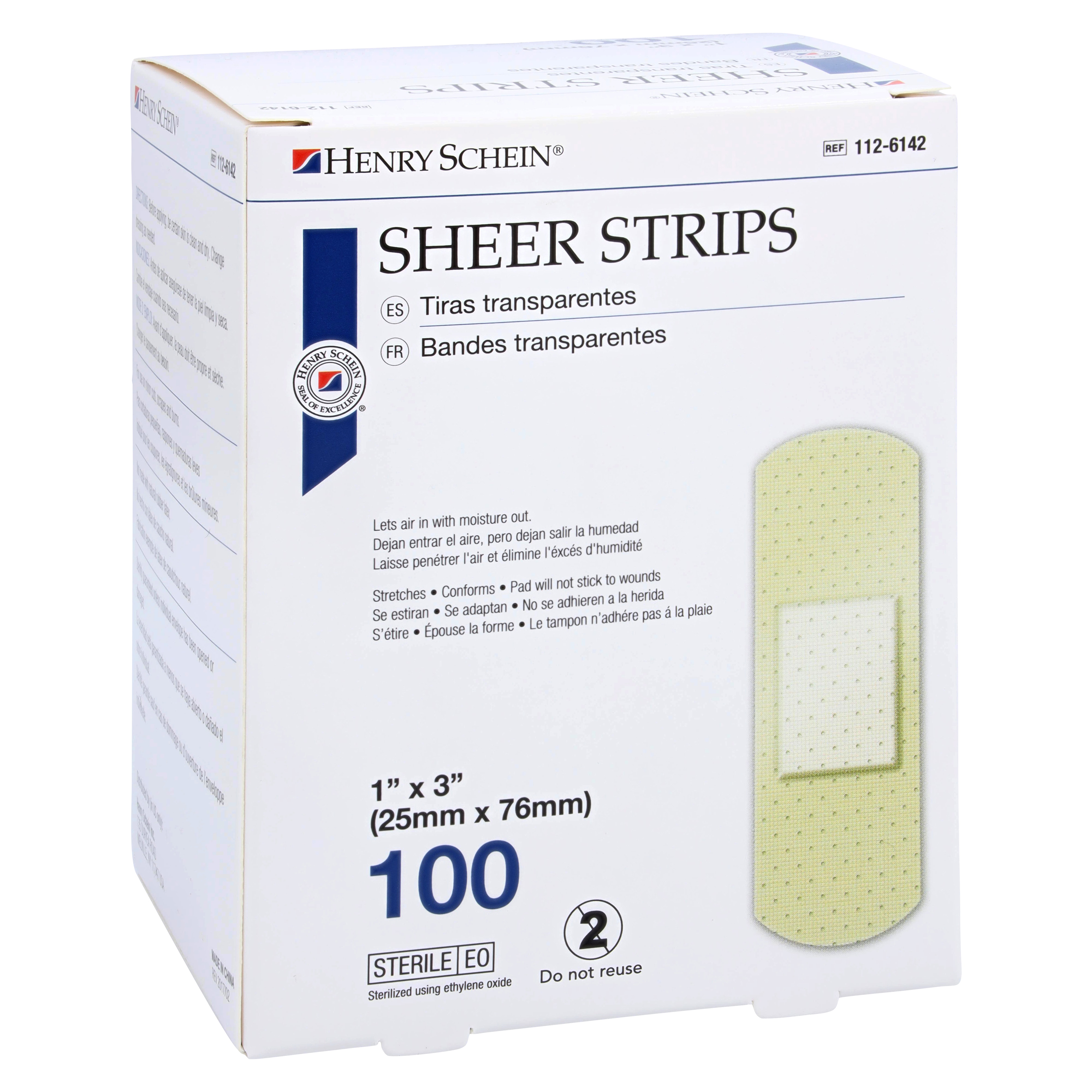 Adhesive Bandage Plastic 1x3" Sheer Sterile 100/Bx