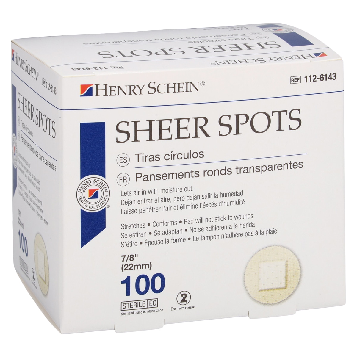 Adhesive Bandage Plastic 7/8" Sheer Sterile 100/Bx