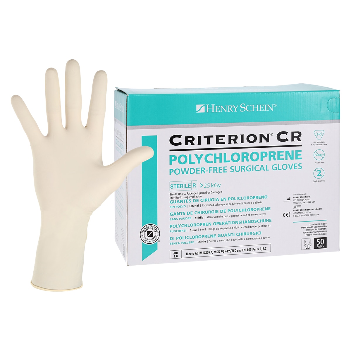 Criterion CR Chloroprene Surgical Gloves White Sterile