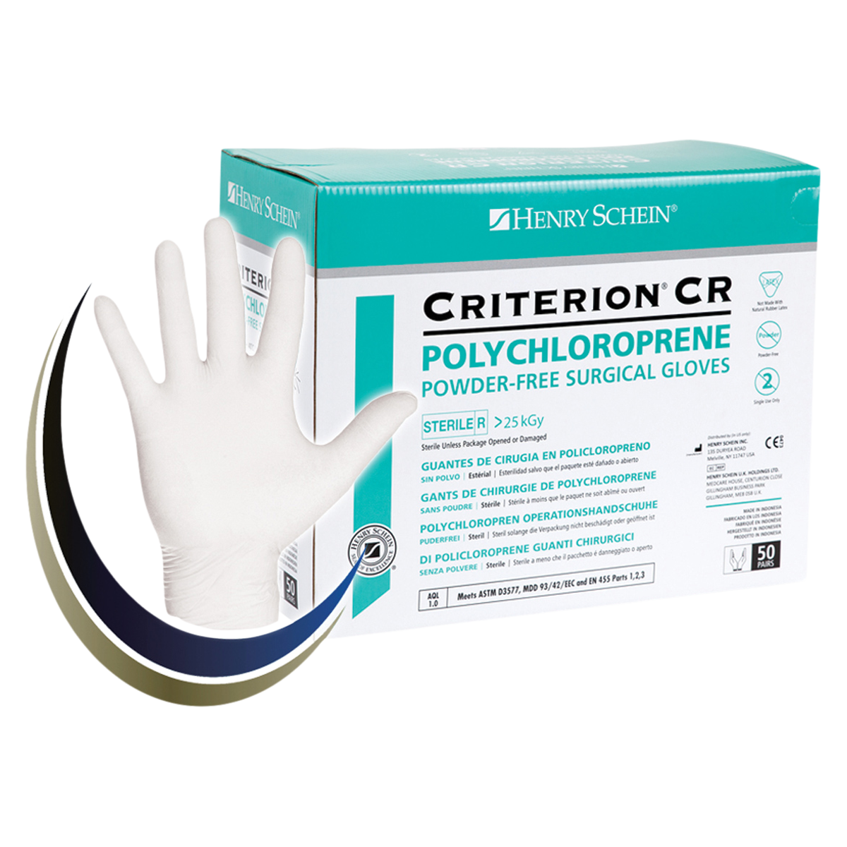 Criterion Polychloroprene Surgical Gloves 7.5 White 50Pr/Bx