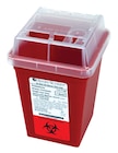 Sharps Container 1qt Red 4-1/2x4-1/2x6-3/5" Sliding Lid Polypropylene Ea