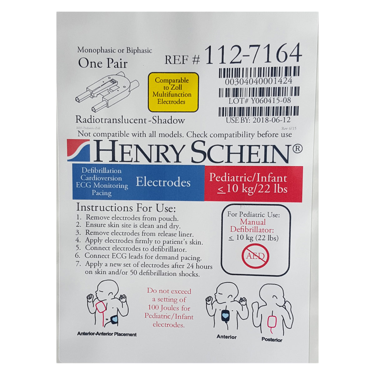 Zoll Defibrillator Pad Pediatric New Ea