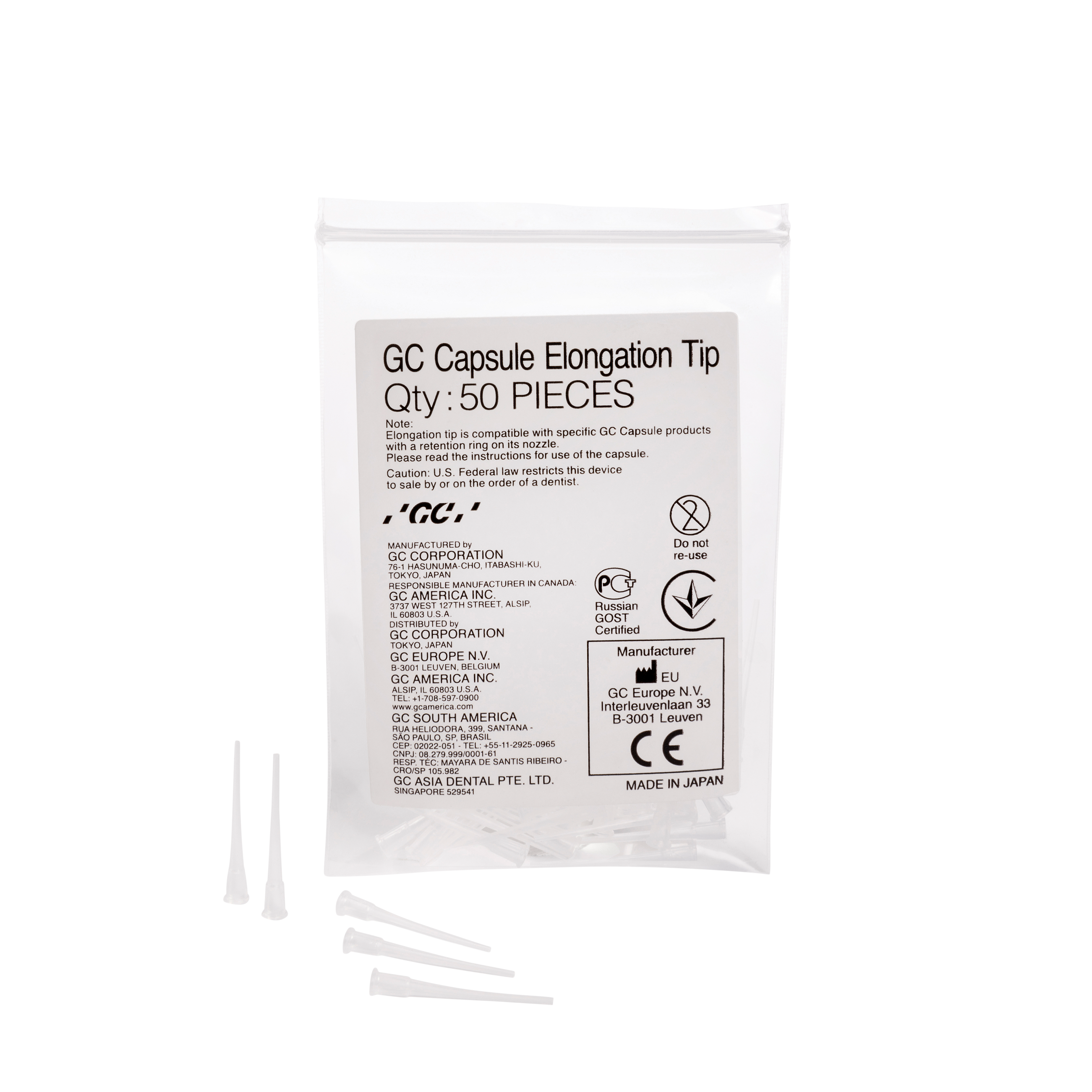 GC Europe GC Capsule Elongation Tips 50pk 1129922 - Henry Schein - UK