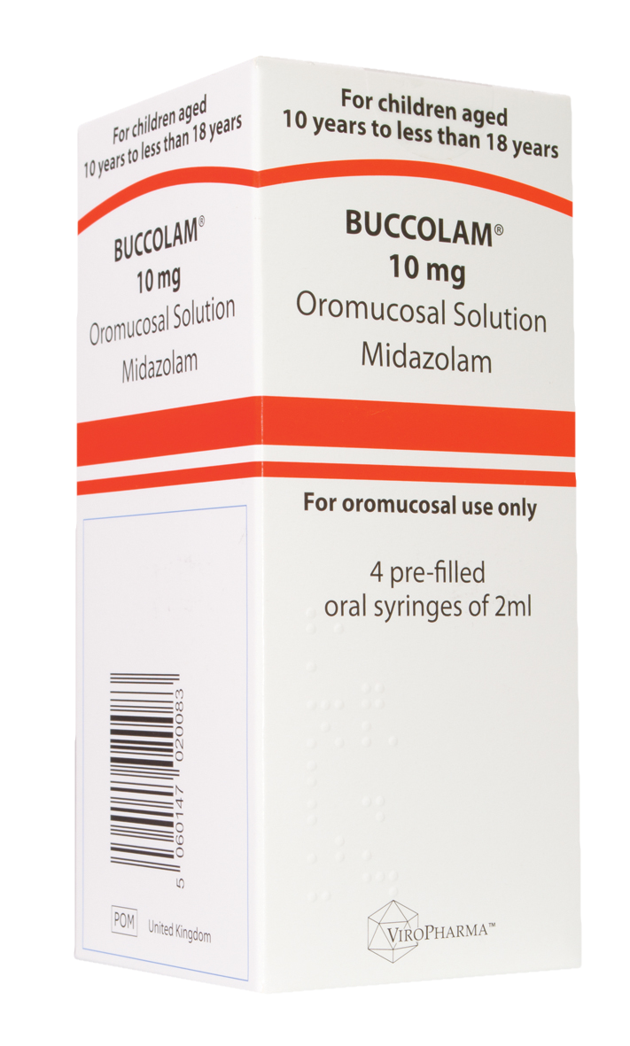 Buccolam Oromucosal Solution Midazolam 10mg Prefilled Oral Syringe 2ml 4pk