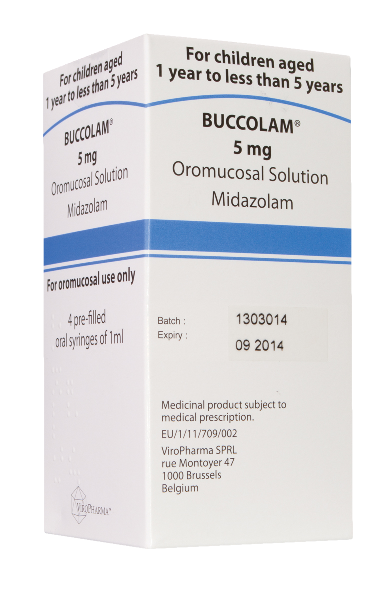 Buccolam Oromucosal Solution Midazolam 5mg Prefilled Oral Syringe 1ml 4pk