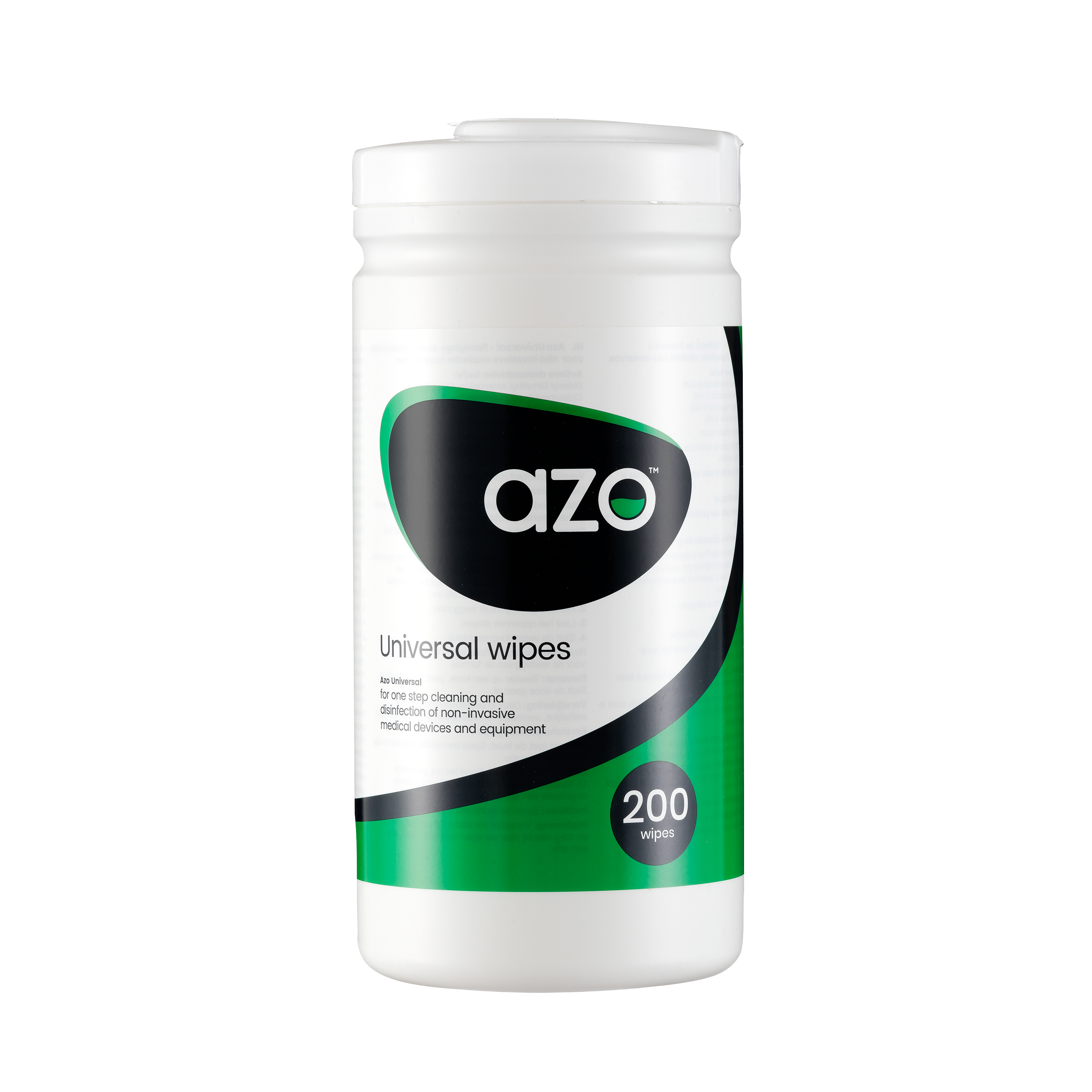 Azo Universal Cleaning & Disinfectant Wipes Canister 200pk