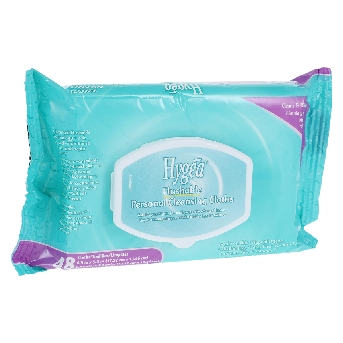 Hygea Personal Cleansing Cloths Light Fresh Scent Disposable 5.3x6.8" 48/Pk