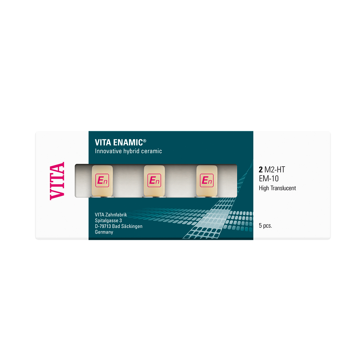 VITA ENAMIC CEREC/inLab (HT) High Translucency Blocks Shade 0M1 Size EM-10 5pk