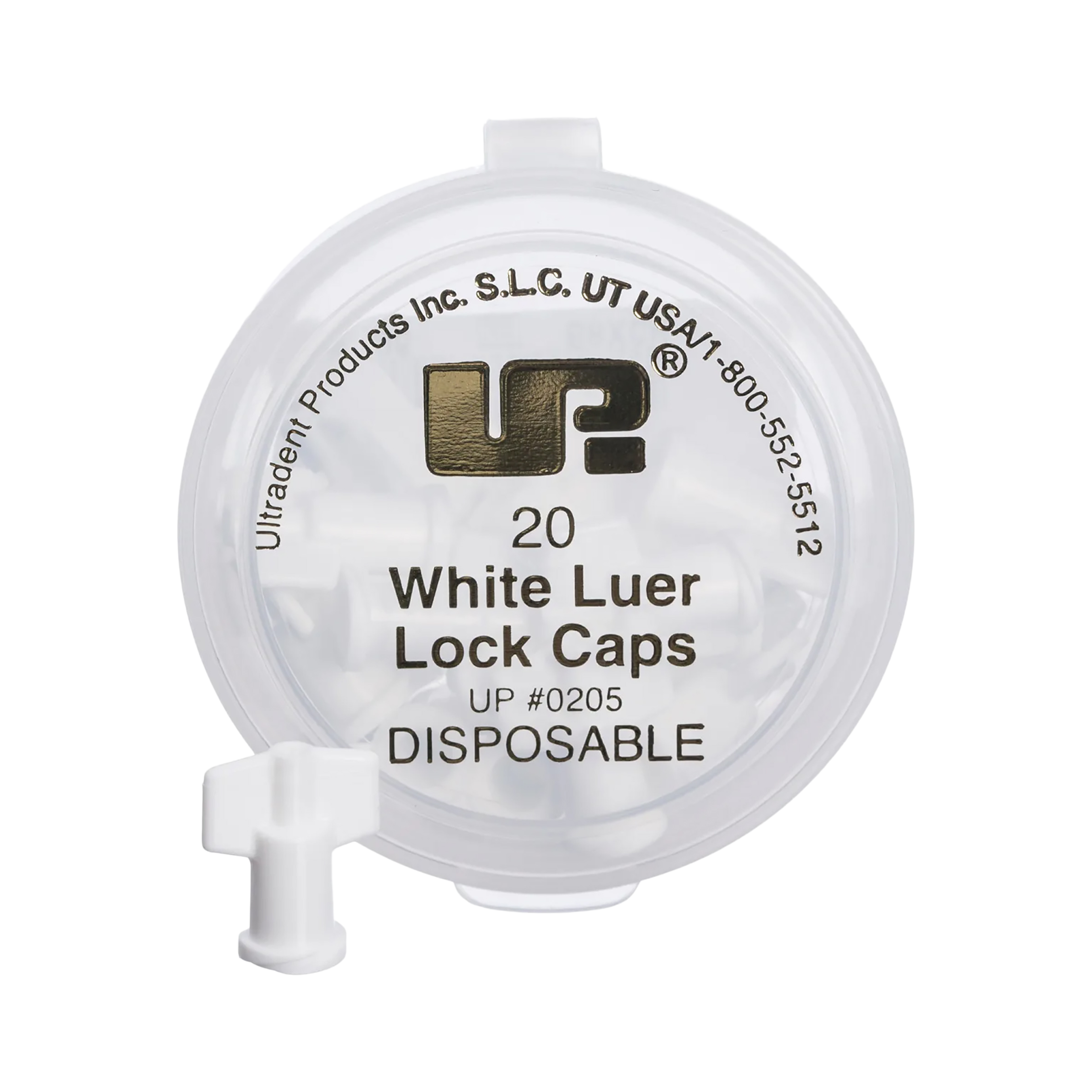 Luer Lock White Caps 20pk
