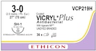 Coated Vicryl Plus Suture 3-0 27" Triclosan/Polyglactin 910 Brd SH-1 Undyd 36/Bx