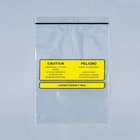 Chemotherapy Disposal Bag 4mil 9x12" Clear/Yellow Zipper Closure PE 100/Bg