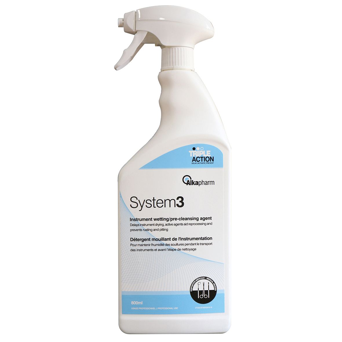 Pre Cleanse Instrument Spray Alkapharm System-3 Instrument Wetting Precleaning Foam 800ml 1136892 ...