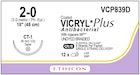 Vicryl Plus Suture 2-0 18" Triclosan/Polyglactin 910 Braid CT-1 Undyed 12/Bx