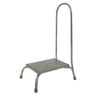 Step Stool Silver Tone Finish Non-Tip Non-Slip Tread Ea