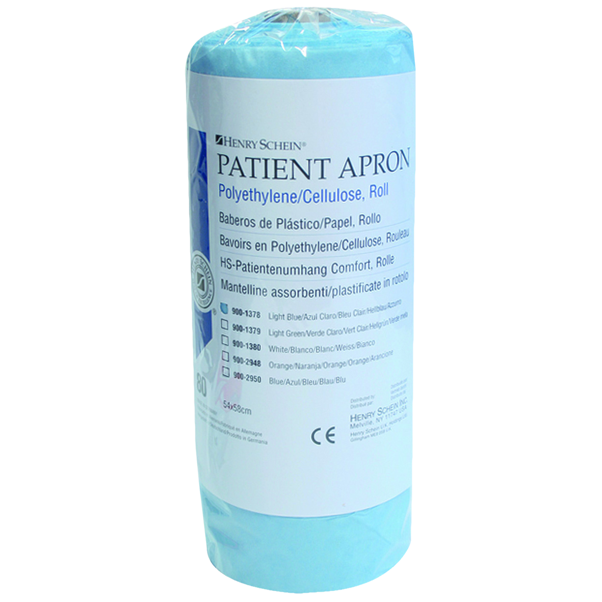 Henry Schein HS Patient Apron PE Paper Lght Blue 54x58cm Roll 80pk ...