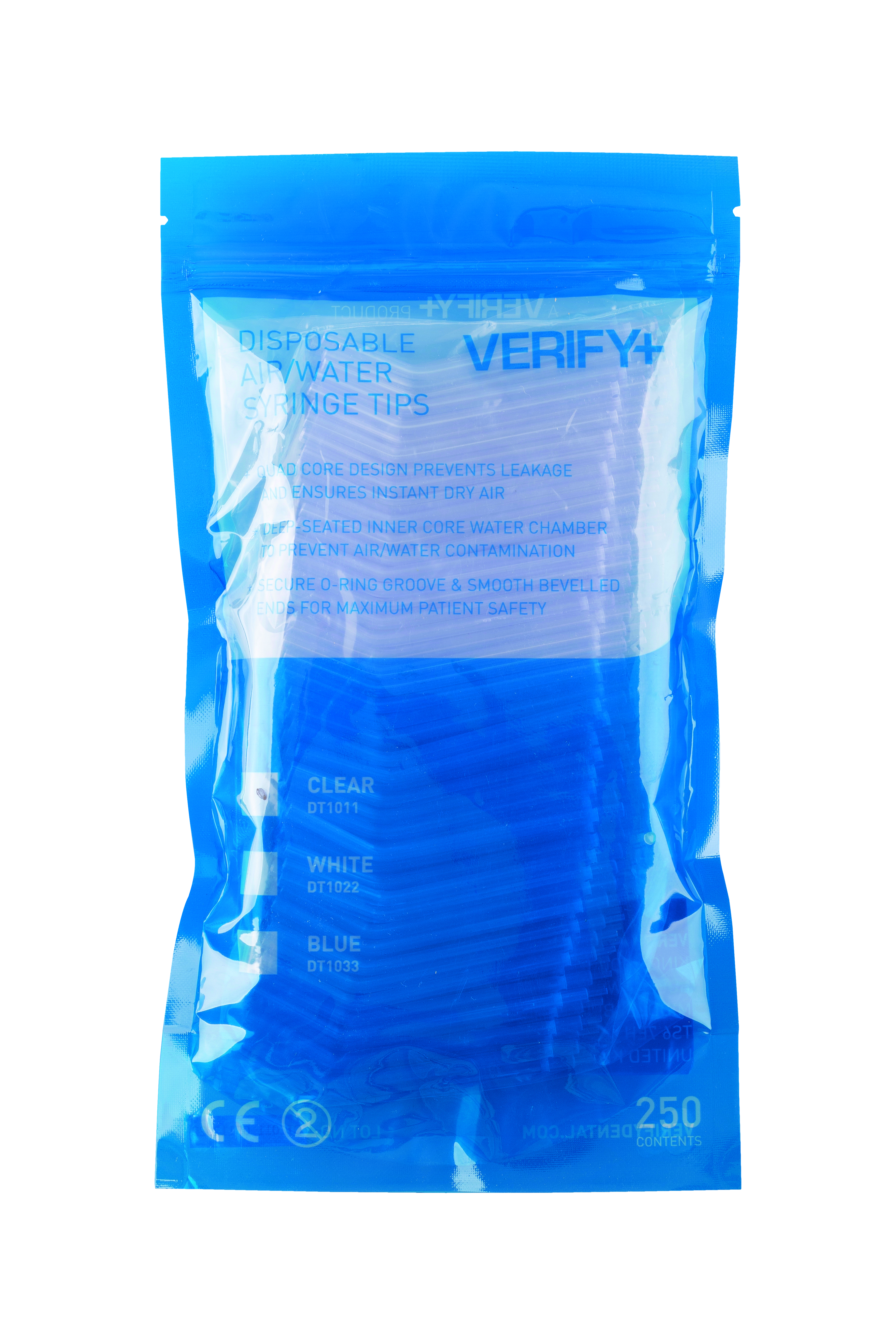 Verify 3-in-1 Syringe Tips Clear 250pk