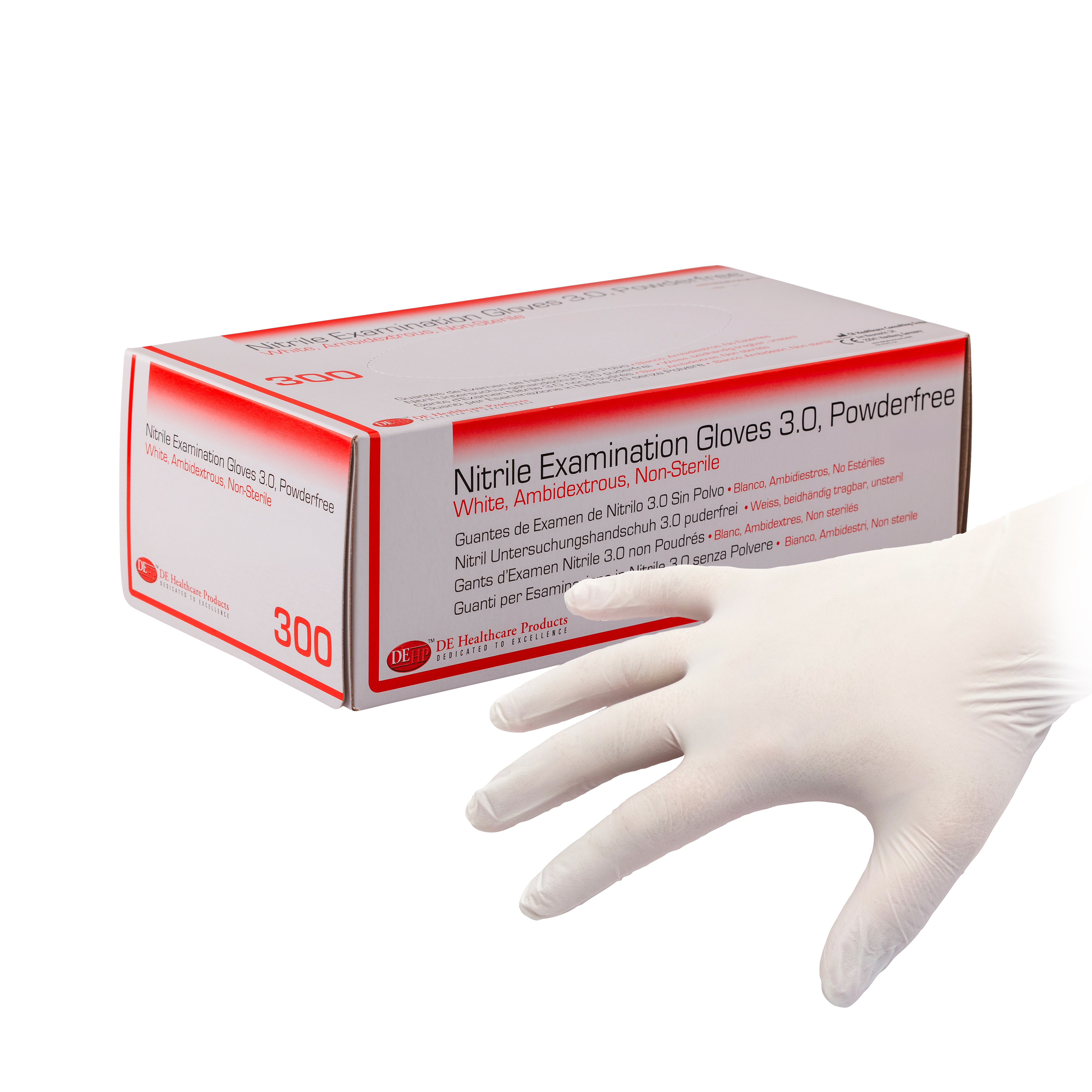 DEHP Gloves Nitrile Exam PowderFree White Large 300pk