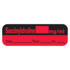 Anesthesia Label DTI Succinylcholine mg/ml Fluorescent Red 1-1/2x1/2" Ea