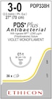 PDS Plus Suture 3-0 27" Triclosan, Polydioxanone Monofilament CT-1 Violet 36/Bx