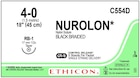 Nurolon Suture 4-0 18" Nylon Braid RB-1 Black 12/Bx