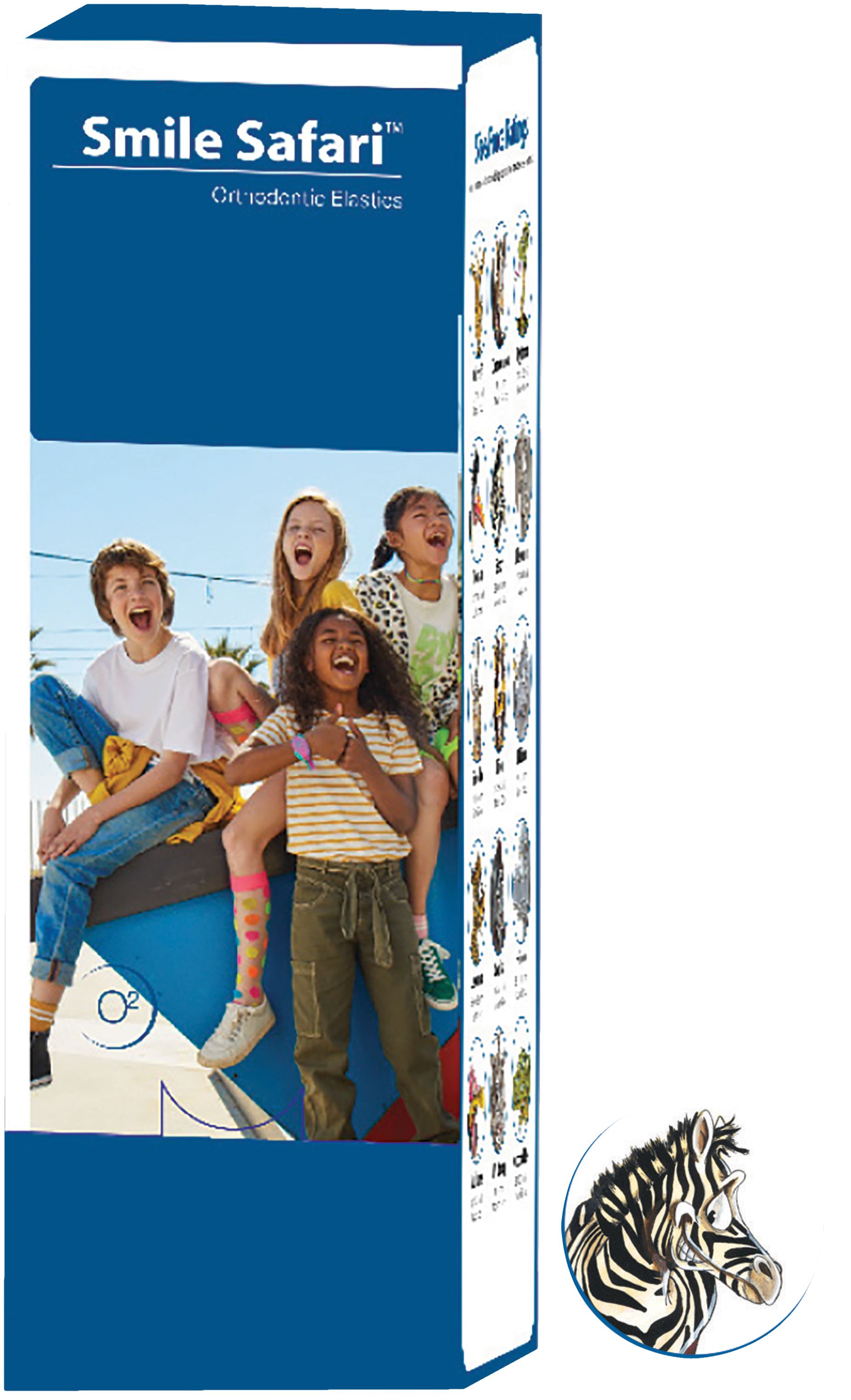 Smile Safari Elastic Medium Green Zebra 4.5oz 4.8mm 50pk