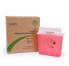 TakeAway Sharps Mailer System 5qt Red/White 12-1/4x4-3/4x10-1/2" Plastic Ea