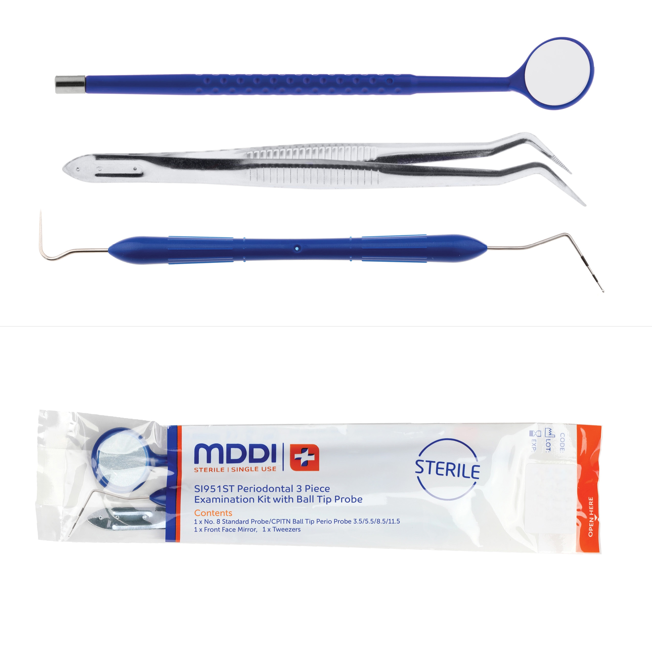 Sterile SU Mirror Ball Tip Probe Tweezer Kit 100pk