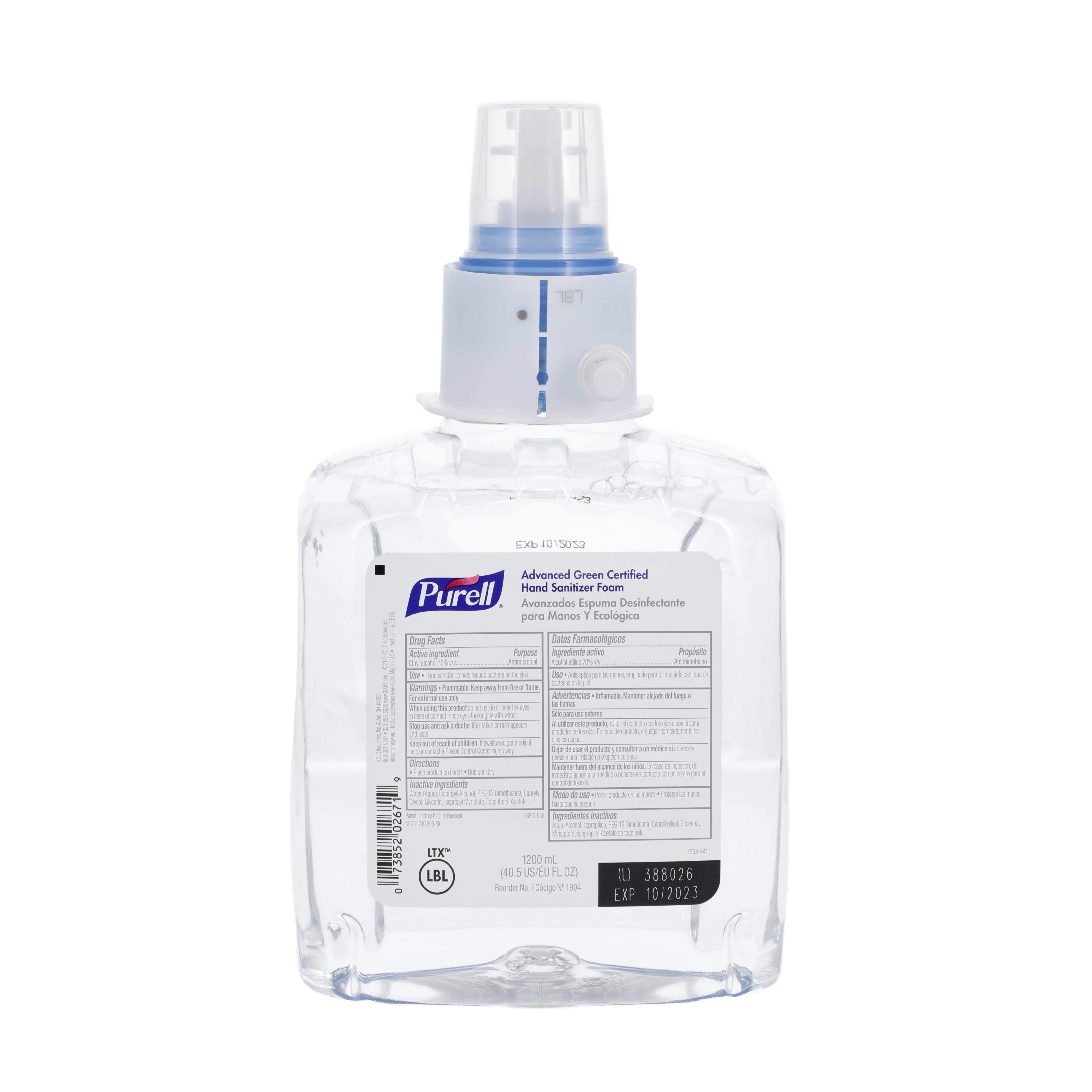 Purell Advanced Foam Sanitizer 1200 mL Refill Bottle 2/Ca